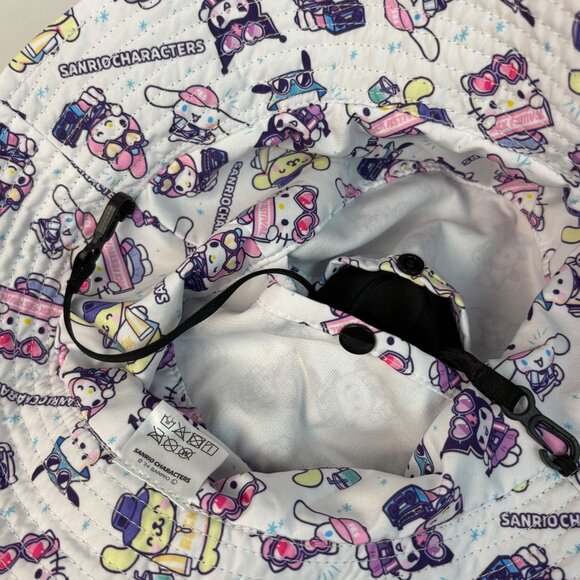 Sanrio Characters Gray Bucket Hat Adult Detachable Adjustable Strap Pocket - Picture 10 of 12